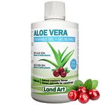 Pure Aloe Vera Drinkable Gel Cranberry Flavor 500ml - for Heartburn Relief & Acid Reflux - Cold-Processed - from Organic Fresh Leaves - Made in Canada