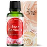 The Premium Nature Rose Geranium Essential Oil for Skin | 100% Natural | Geranium Oil for Diffuser | Rose Geranium Oil for Aromatherapy, Self-Care & Candle Making | Freshly Floral Scent, 30 mL