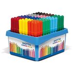 GIOTTO Turbo Maxi Super Washable Felt Tip Fibre Pens, Large Tip Nib 5mm, Schoolpack, 108 x Assorted Colours, Ideal for Children, Parties and Schools