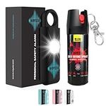 Self Defence Spray & Personal Alarm NOYZIE UK Legal Pepper Spray Alternative with UV Marking & Keychain - Criminal Identifier Spray for Personal Protection & LOUD 125db Personal Safety Alarm (Black)