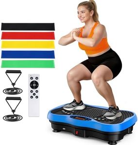 Vibration Plate Exercise Machine, 130 Levels Shake Fitness Vibrating Platform for Lymphatic Drainage Weight Loss, Bluetooth Fat Burner for Women Men, Blue