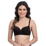 Joomie Heavily Padded Bra| Push-up Bra| Non-Wired/Wire-Free| T-Shirt Bra (J-71570-BLK-1PC-34C) Black