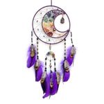 RAGKUU Purple Tree of Life Dream Catcher Handmade Feather Dream Catchers Wall Hanging Ornaments for Bedroom Home Decor Blessing Gift Wedding Party