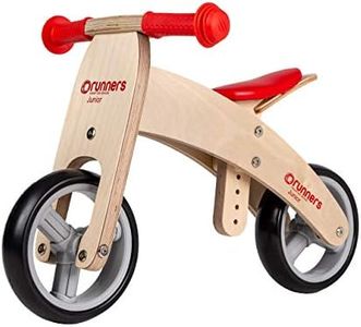 RUNNERS-BIKE | Premium Junior Wooden Balance Bike for Toddlers and Kids – Ages 18-30 Months – Adjustable Seat (10.5-12 inches) – 4.8 Pounds