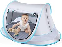 Kapeazo Baby Beach Tent,Large Pop Up Beach Tent Sun Shade for Beach,Portable Baby Travel Tent with Mosquito Net,Indoor Baby Play Tent,UPF 50+ UV Protection Sun Shelters Gray HQC-T22