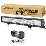 AUXTINGS 22 inch 324W LED Light Bar Triple Row Spot Flood Combo Beam Off Road Lights Waterproof Work Light with Wiring Harness for Trucks SUV ATV UTV Boat Lights