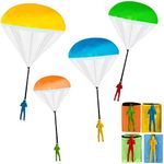 IQ Toys Parachute Toys for Kids, 4 Pcs Tangle Free Throwing Parachute Toy for Outdoor Play, Army Men Paratrooper Flying Toy, Hand Throw Parachute Men Toy for Kids Party Favor