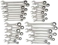 GEARWRENCH 34 Pc. Standard & Stubby Ratcheting Wrench Set, SAE & Metric - 85034