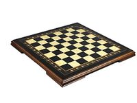 Chessgammon CHESS BOARD ONLY TRADITIONAL "CHARCOAL BLACK" HANDMADE SOLID EBONY WOODEN "HELENA"WITH MOTHER OF PEARL INLAYS 19"- 2618B