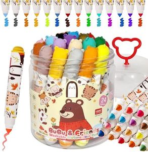FunBlast Colour Pens - Washable Water Colour Pens, Colouring Kit Art Markers Colour Sketch Pens Set for Kids, Artists Sketching Drawing Materials, Cute Art Supplies (24 Pieces)