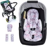 Infant Car Seat Insert, Ultra-Thick Carseat Head & Body Support for Infant, Adjustable Baby Car Seat Head Support with Strap Covers Set, Breathable Baby Car Seat Cushion for Stroller, Swing