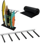 LINGVUM Vertical Surfboard Wall Rack with Non-Slip Rubber Mat, Aluminum Alloy Surfboard Wall Mount Storage for Surf Board, Paddle Board, Snowboard (6 Arms, Fits 5-6 Boards)