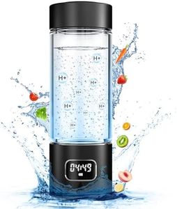 Hydrogen Water Bottle - Portable, Rechargeable, LED Timer, Aluminum and Glass, 5000 PPB Hydrogen in 10 Minutes, 340ml Capacity, for Husband, Friend & Family, for Travel, Sports, Home, Office(Black)