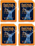 SanDisk 32GB 4-Pack Outdoors FHD SDHC UHS-I Memory Card (4x32GB) - Up to 100MB/s, C10, Trail Camera SD Card - SDSDUNR-032G-GN6V4