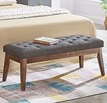 24KF Linen Upholstered Tufted Bench