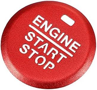 X AUTOHAUX Engine Start Stop Ignition Button Overlay Cover Decal Interior Trim Sticker for Ford for Mustang 2015-2021 Red