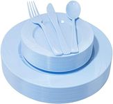 YOUBET 125Pieces Blue Plastic Plate