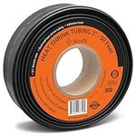 Wirefy 2" Heat Shrink Tubing - Large Diameter - 3:1 Ratio - Adhesive Lined - Industrial Heat-Shrink Tubing - Black - 50 Feet Roll