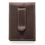 Timberland Men's Slim Leather Front Pocket Credit Card Holder Wallet, Dark Brown (Money Clip), One Size, Slim Leather Front Pocket Credit Card Holder Wallet