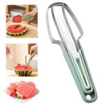 Suuker Watermelon Cutter Slicer, 3-in-1 Watermelon Cutter Slicer Tool, Stainless Steel Watermelon Popsicle Cutter Watermelon Fork Slicer Cutter Melon Cutter Watermelon Knife Fruit Cutter