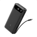 Anker Power Bank, 20,000mAh Portable Charger with Built-in USB-C Cable, 87W Max Fast Charging Battery Pack, 2 USB-C and 1 USB-A, for iPhone 16/15/14/13 Series, Samsung, Switch, and More