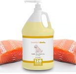 Salmon Oil for Dogs - 100% Pure Norwegian Virtually Odorless Fish Oil - Omega-3 Supplements for Dogs & Cats - Promotes Healthy Skin & Coat - Dog Food Oil in Pump Bottle (128 oz / 1 Gal / 3.785 Litres)