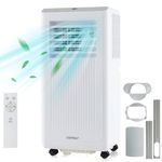 COSTWAY Portable Air Conditioner 7000BTU, 4-in-1 Air Conditioning Unit, Dehumidifier, Fan with Sleep Mode, 2 Fan Speeds, 24H Timer, Digital Display, Remote Control & Window Kit, Rooms Up to 25㎡/270ft