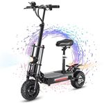 X5 6000W Electric Scooter Adults 55mph, Sports Scooters 400lbs Capacity, 75 Miles Long Range, 60V38AH Li-ion Battery, 11" Tubeless All-Terrain Tires