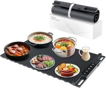 Advwin Food Warming Mat, Electric Warming Tray with 3 Level Temperature, Rollable & Portable Hot Plates Heat Pad, Silicone Heating Mat for Buffet, Parties, Home, Travel