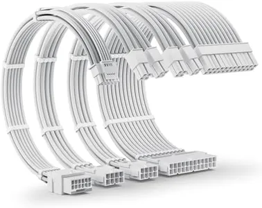 AsiaHorse 12VHPWR PSU Extension Cable Kit for RTX 50/40 Series, 16AWG Pcie 5.0 Cable Extension Kit Soft Braided 16PIN to 16PIN Cable Kit, 24pin ATX /4+4pin EPS /12+4pin 30CM