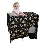 Crib Tent Cover, Pack N Play Blackout Covers, Breathable Portable Travel Crib Shades, Baby Crib Canopy Cover for Indoor & Outdoor (Goodnight)