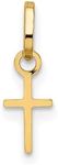 Jewelry Affairs 14k Real Yellow Solid Gold Small Cross Charm Pendant, 14x5mm