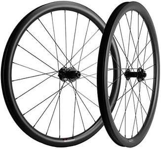 Superteam 38mm Carbon Tubeless Wheelset Disc Brake Road Bike Wheels 700c 31mm Width (Center Lock, Thru-Axle Type Front 12 * 100mm Rear 12 * 142mm)