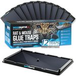 MOUSINATOR Rat and Mouse Large Glue Traps, 12-Pack, Larger, Heavier with Extra-Strong Adhesive Glue Mouse Trap, Sticky Mice Traps for Indoor Use, Family-Safe, Easy and Ready-to-Use