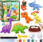 SAJANI DIY 3D Mould and Paint Kit, Multicolor Plaster Figurine Set with Pigments, Palette & Mold, Painting Art & Craft Set -Gift Toys for 3 4 5 6 7 8+ Year Old Boys & Girls (Dinosaur)