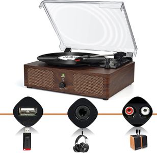 Udreamer Vinyl Record Player – Coffee Brown Turntable