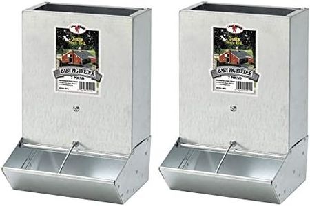 Little Giant BPF2 Mountable 2 Hole Baby Piglet Trough Feeder, 7 Pound (2 Pack)