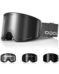 Odoland Photochromic Ski Goggles for Sunny and Cloudy Days, Anti-Fog OTG UV400 Protection Cylinder Snowboard Goggles for Adult Men Women Youth, Helmet Compatible for Skiing Snowboard BB