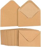 100 Pack Small Kraft Paper A1 Envelopes for 3x5 inches Cards, Invitations, Wedding RSVP, Gift Cards (V-Flap)