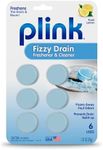 Plink Fizzy Drain Freshner, Prevents Buildup and Maintains a Clear Drain, Removes Drain Odor, Lemon Scent, 6 Tablets