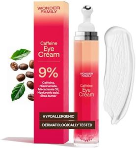 Caffeine Under Eye Cream for Puffiness and Bags Under Eyes - Roller for Puffy Eyes and Dark Circles Under Eye Treatment for Women, Men - Hyaluronic Acid and Niacinamide Serum - Face Puffiness Reducer