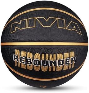 NIVIA Rebounder Basketball, As per Match Standard, 8 Panels, Soft Rubber Molded with Pebbled Texture, Butyl Bladder, to Play on All Indoor & Outdoor Surfaces