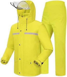 iCreek Rain Suit Jacket & Trouser Suit Raincoat Unisex Outdoor Waterproof Anti-Storm (XL-USA, Yellow)