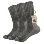 Vihir 3 Pairs of Men's Merino Socks - Long Tube Merino Sports Socks for Skiing, Trekking, Hiking 37-42, 41-46, black, 41-46