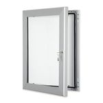 red17: Poster Case Notice Boards - Outdoor Lockable - Silver - A3