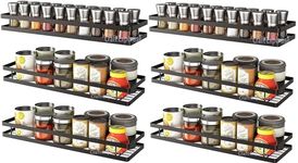 Craft Mshopr Spice Rack Organizer Wall Mount,16 Inches Hanging Black Spice Organizer Shelf, Farmhouse Seasoning Organizer, Space-Saving Spice Shelves Holder for Kitchen,Bathroom Organizer (Pack-6)