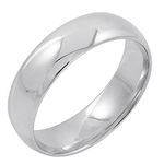 Men's 10K White Gold 6mm Comfort Fit Plain Wedding Band (Available Ring Sizes 8-12 1/2) Size 12.5