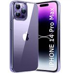 TheGiftKart Ultra-Hybrid Crystal Clear Back Case Cover for iPhone 14 Pro MAX | Shockproof Design | Camera Protection Bump | Hard Clear Back|Bumper Case Cover for iPhone 14 Pro Max (PC,TPU|Transparent)
