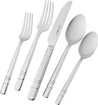 HENCKELS Madison Square 65 Piece 18/10 Polished Menu Flatware Set - Squared Handle, Corrosion & Stain Resistant Silver-Like Lustre, 22516-365