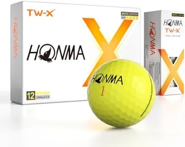 Honma TW-X Premium 3 Piece Golf Balls for Men Women,Tour Level Distance & Spin Control, Urethane Cover, Aerodynamic Dimples,High Launch and Soft Golf Balls for Greenside Precision,1 Dozen,Yellow